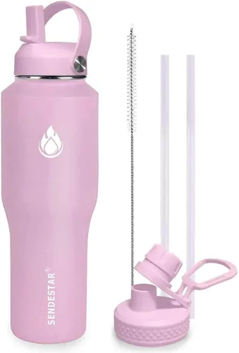Miniatura 30 de SENDESTAR Botella de agua de acero inoxidable de 40 onzas (fría durante 48 horas, caliente durante 24 horas), botella aislada al vacío de doble Gris