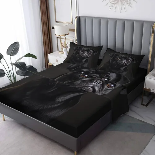 Miniatura 50 de Juego de sábanas tamaño individual: sábanas y fundas de almohada, sábanas y fundas de almohada, microfibra suave y bolsillo profundo y patrón sin