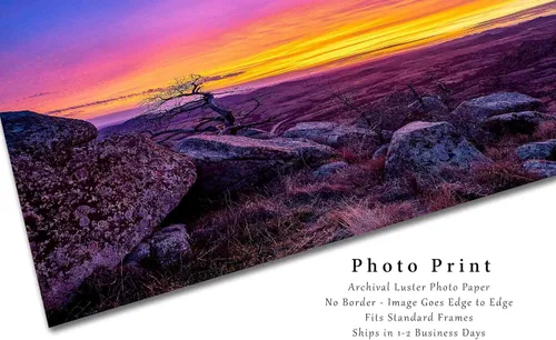Miniatura 2 de Great Plains Photography Print (Not Framed) Picture of Vivid Sunset from Summit of Mount Scott in Wichita Mountains in Oklahoma Western Wall Art