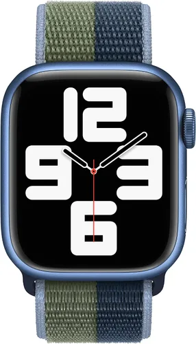 Miniatura 3 de Correa para Apple Watch - Bucle deportivo (41mm) - Azul abismo/Verde musgo - Regular