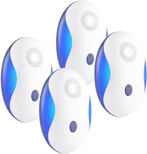 Repelente ultrasónico de plagas para uso en interiores, control electrónico de plagas 4 en 1 para ratones, insectos, arañas, roedores, insectos,