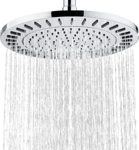 Miniatura 9 de BRIGHT SHOWERS Cabezal de ducha de lluvia, cabezal de ducha de cascada de alta presión de 9 pulgadas con ángulo ajustable y boquillas de silicona
