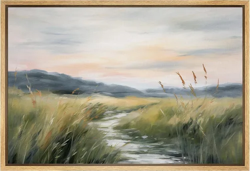 Miniatura 26 de SIGNFORD - Lienzo enmarcado para pared, arte de pintura grunge duotono blanco bronceado, trazos abstractos, formas ilustradas, arte moderno