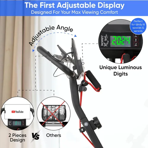 Miniatura 7 de YYFITT Bicicleta estática 3 en 1 con pantalla luminosa de dígitos Bicicletas estacionarias plegables para personas mayores en casa Bicicleta