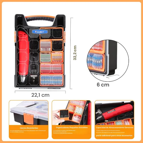 Miniatura 3 de Kuject Pistola de calor para tubos retráctiles, 820 conectores de alambre de sellado de soldadura y kit de tubos termorretráctiles, kit