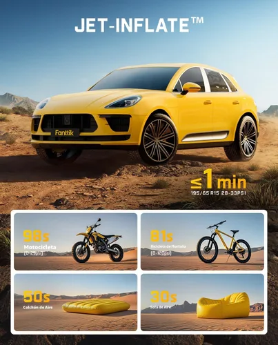 Miniatura 3 de Fanttik X9 Clásico Inflador/Soplador 2-EN-1, Inflador de Neumáticos Compresor de Aire Portátil con Luz y Banco de Energía, Bomba de Aire Inalámbrica