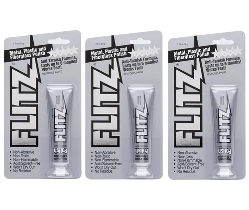 Miniatura 9 de Flitz Pasta de esmalte de metal, lata de 2 libras de pulido hecho en Estados Unidos para cromo sólido, acero inoxidable, aluminio, no abrasivo