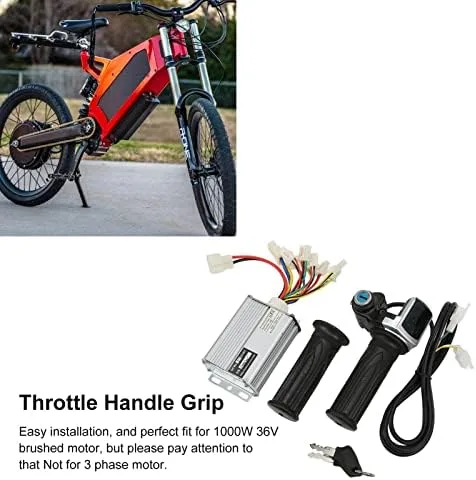 Miniatura 3 de Controlador de velocidad, agarre del acelerador, motor de 36 V 1000 W, controlador de velocidad cepillado con pantalla de batería de bloqueo, agarre