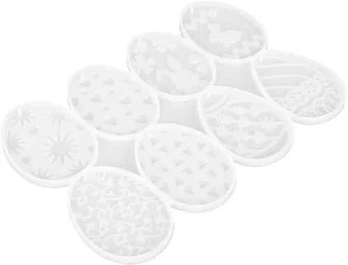 PRETYZOOM Moldes de silicona para huevos de Pascua, moldes de resina de huevo de conejo, moldes de fundición con agujero para Pascua, bricolaje,