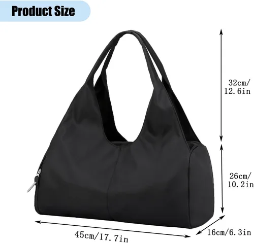 Miniatura 2 de Forestfish Bolsa de gimnasio de yoga para mujer con compartimento para zapatos y bolsillos de almacenamiento húmedos y secos, bolsa de lona ligera