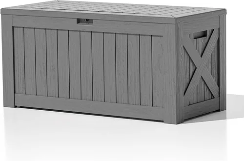 Miniatura 16 de Patiowell Caja de resina de 30 galones, caja de almacenamiento al aire libre para muebles de patio, entregas, suministros de piscina, impermeable