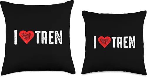 Miniatura 3 de I Love Tren Throw Pillow, 16x16, Multicolor