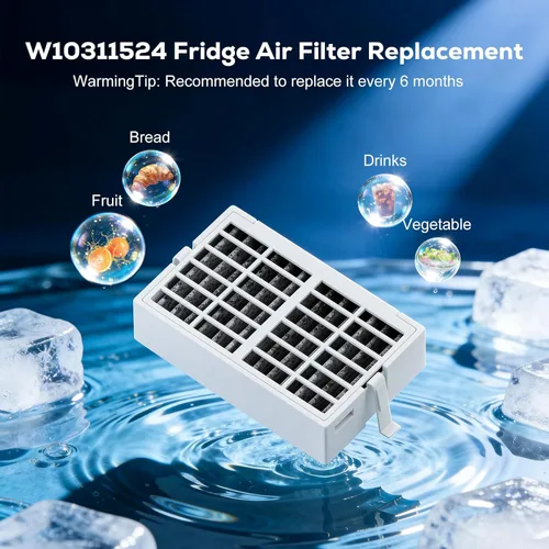 Miniatura 11 de W10311524 AIR1 Cartucho de filtro de aire de repuesto para refrigerador Whirlpool Kenmore compatible con filtro de aire de refrigerador Fresh Flow