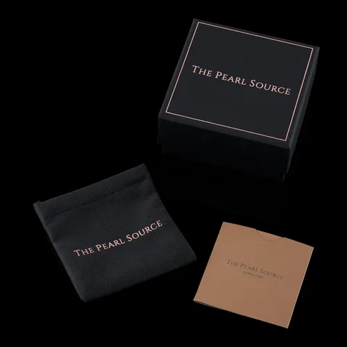 Miniatura 5 de THE PEARL SOURCE Aretes redondos de perlas reales de agua dulce blancas para mujer, aretes de oro de 14 quilates Aretes hipoalergénicos con perlas