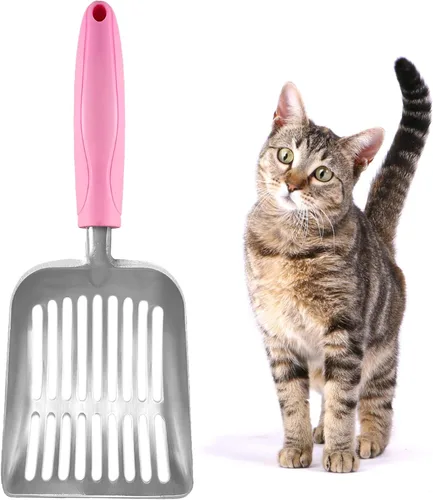 SunGrow Cuchara grande para gatos que transforma la vida, reduce la fatiga de la mano, ahorra arena transparente, hace que recoger sea más rápido y