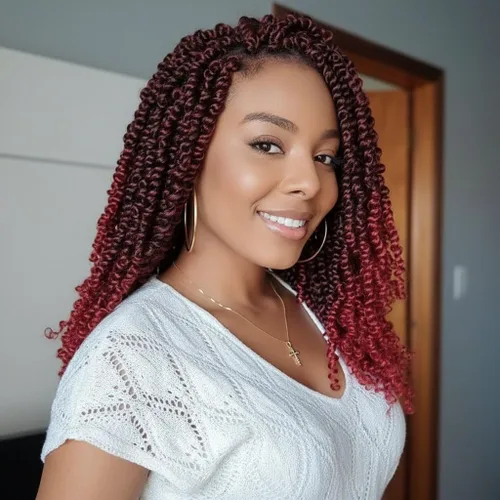 Miniatura 25 de Fulcrum Cabello Passion Twist de 6 pulgadas, 8 paquetes de cabello de ganchillo Passion Twist para mujeres negras, cabello pretrenzado de ganchillo