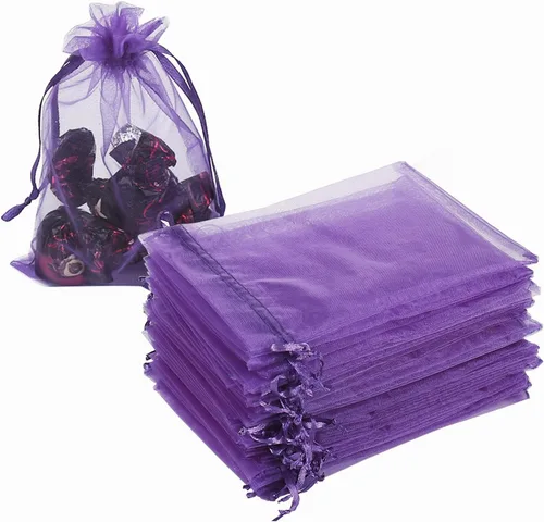 Miniatura 16 de HRX Package Bolsas de organza de 4 x 6 pulgadas, 100 unidades, bolsas de malla para joyas, bolsas de regalo con cordón para dulces, bolsitas