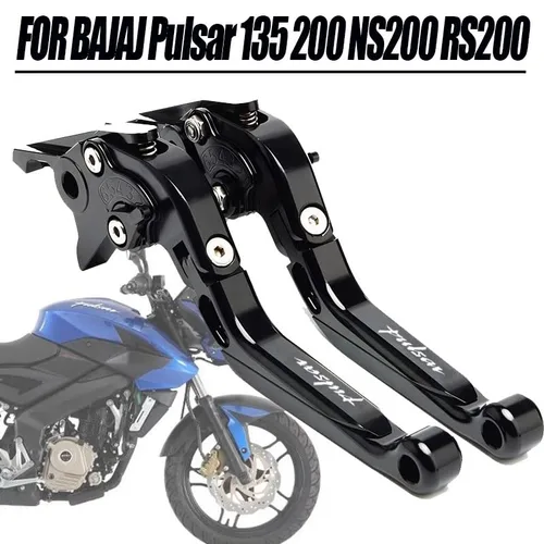 Miniatura 2 de NIKKHO Palanca de embrague de freno para BA & JAJ PULSAR200/NS200 PULSAR135 Pulsar 200 NS200 RS200 A motocicleta CNC aluminio plegable ajuste