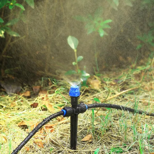 Miniatura 5 de Emisores de riego por goteo con goteros ajustables de flujo de agua de 360 grados, rociador de atomización para tubería de 1/4 de pulgada, rociador