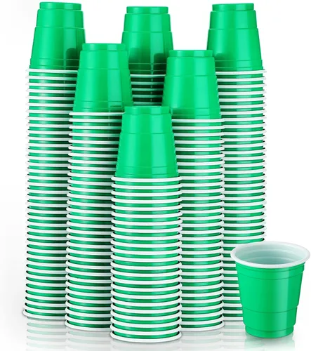 200 vasos de plástico de 2 onzas para degustación de vino, whisky, alimentos, graduación, boda, baby shower, fiesta, beber cerveza (verde)
