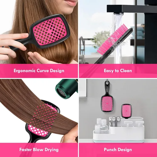 Miniatura 5 de 2 Pack Cepillo para Desenredar con Ventilación - Cepillo Desenredante con Cerdas Suave para Cabello Sin Enredos - Ideal para Cabello Natural