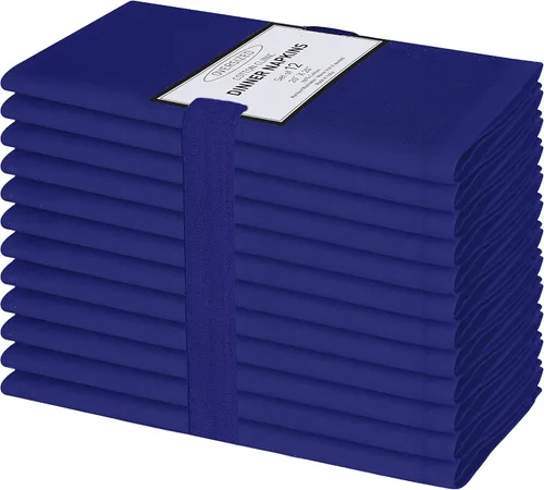 Miniatura 20 de Cotton Clinic Servilletas de tela 100% algodón extra grandes de 20 x 20 pulgadas, juego de 4 servilletas de mesa suaves y duraderas reutilizables