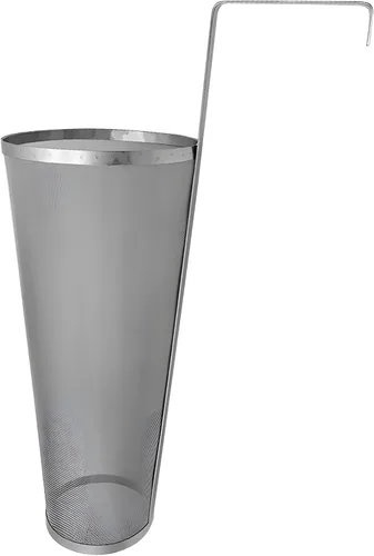 Colador de araña de acero inoxidable con gancho de mango largo, filtro de malla fina para uso en cocina, accesorio ideal para elaboración de cerveza