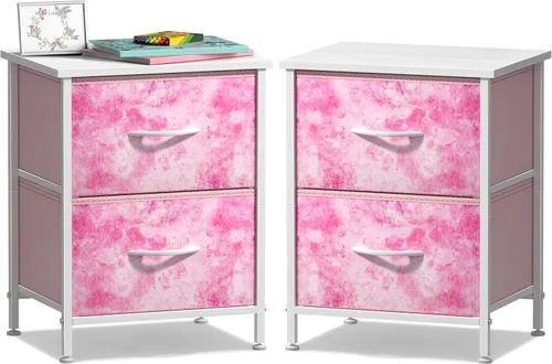 Miniatura 9 de Sorbus - Mesita de noche con 2 cajones - Muebles de noche para niños, mesa auxiliar, mesita de noche - Estructura de acero, tablero de madera