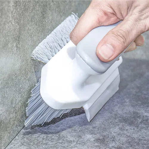 Miniatura 8 de Cepillos de limpieza 4 en 1 Cepillo de limpieza para suelos con escobilla de goma en forma de V, cepillo limpiador de lechada de azulejos, cepillo