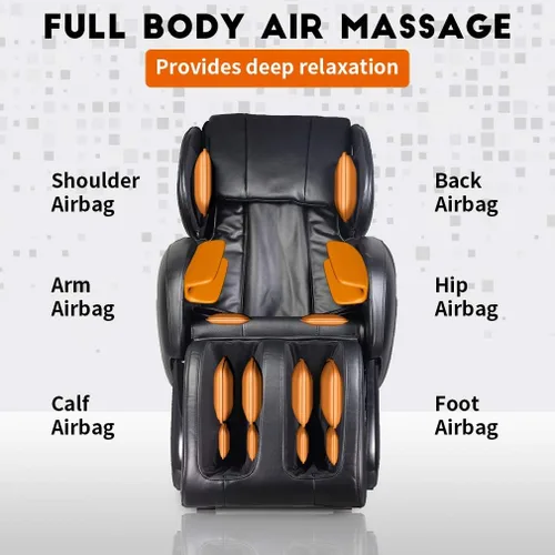 Miniatura 3 de BestMassage Silla de masaje de gravedad cero, cuerpo completo, silla eléctrica de masaje Shiatsu, reclinable con rodillos de pie, terapia de calor