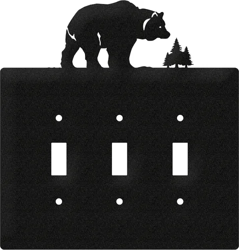 Miniatura 6 de SWEN Products Bear Wildlife - Placa de pared (interruptor simple, negro)