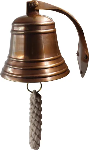 Miniatura 2 de Campana de Latón Antiguo Sólido de 4" de Calidad Marina Montada en la Pared, Campana Colgante de Barco Perfecta para Cena, Interior, Exterior
