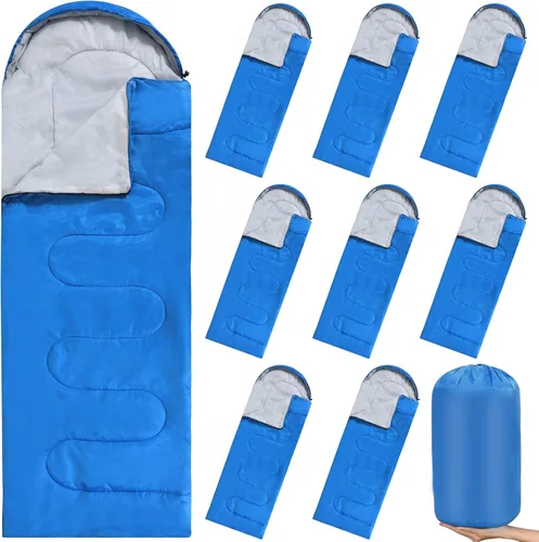 Miniatura 16 de Macarrie 10 Piezas Sacos de Dormir al Por Mayor para Donación a Personas Sin Hogar Refugio Adultos 0 Grados Sacos de Dormir Impermeables con Saco