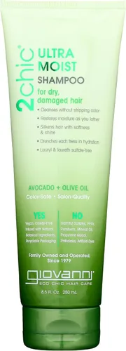 Giovanni 2chic Champú ultra húmedo – Aguacate y aceite de oliva, fórmula cremosa de hidratación, enriquecido con aloe vera, manteca de karité,
