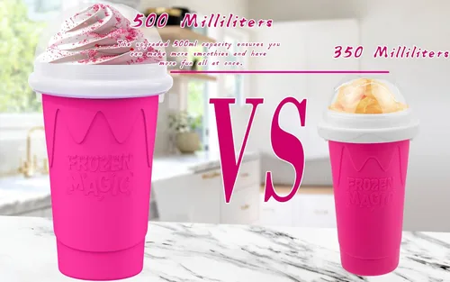 Miniatura 2 de Taza de 500ML para Slushie Maker, Tazas mágicas de congelación rápida para batidos caseros y helados, Taza de Slushy Maker de doble capa y presión