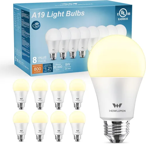 Miniatura 11 de Bombilla LED A19, bombillas E26 de 9 W (equivalente a 60 vatios), blanco frío de 5000 K, base estándar de 800 lm para cocina, sala de estar, Luz