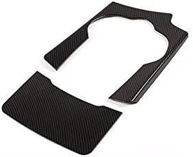 Miniatura 4 de YIWANG Fibra de carbono ABS interior coche consola central cambio panel cubierta 2 unids para Alfa Romeo Stelvio 2017 2018 2019 Auto Accesorios