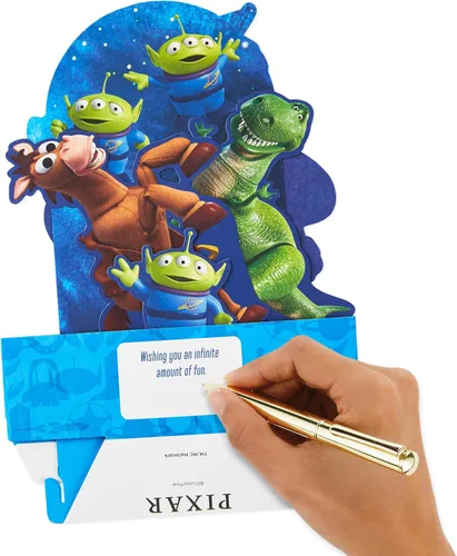 Miniatura 6 de Hallmark Paper Wonder - Tarjeta desplegable de Toy Story de Disney y Pixar para cumpleaños, primer día de escuela, felicitaciones.