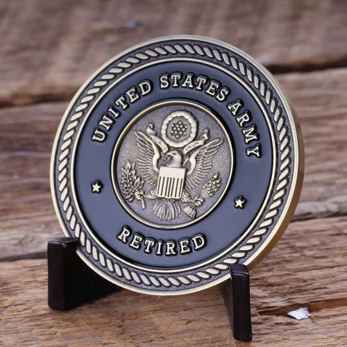 Miniatura 4 de Moneda de desafío retirado del ejército – Moneda de desafío del ejército de los Estados Unidos – Increíble moneda militar retirada del ejército