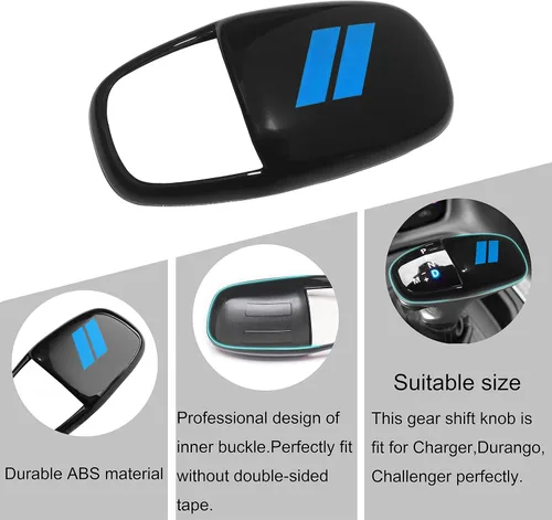 Miniatura 4 de Cubierta para cabeza de palanca de cambio para accesorios Dodge Charger 2015-2023 Challenger 2015-2024 Durango 2016-2025 2026, inserto