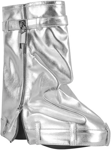 Miniatura 2 de Botas de mezclilla para mujer, con candado, plegables, hasta la rodilla, con cremallera, botas de mezclilla altas