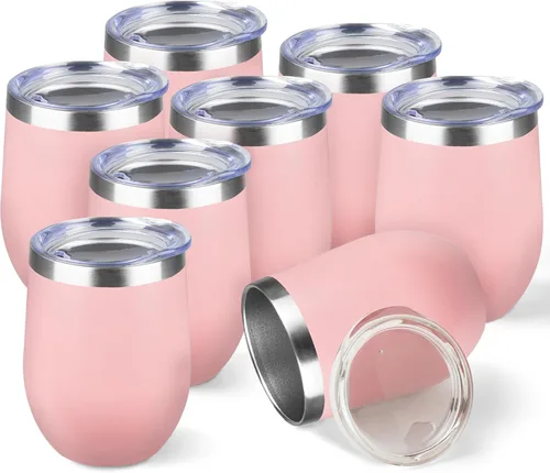 Miniatura 36 de StarSpeed Vaso de vino de 12 onzas con tapa, tazas de viaje de acero inoxidable sin pie con aislamiento de doble pared, taza de café aislada, vasos