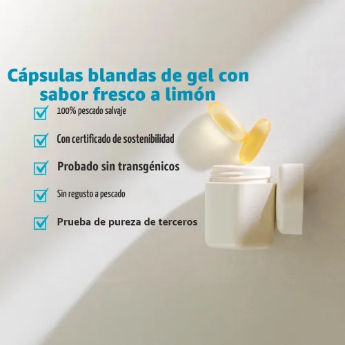 Miniatura 3 de Nordic Naturals Ultimate Omega, sabor a limón, 210 geles suaves, 1280 mg de omega-3, aceite de pescado de alta potencia con EPA y DHA, promueve