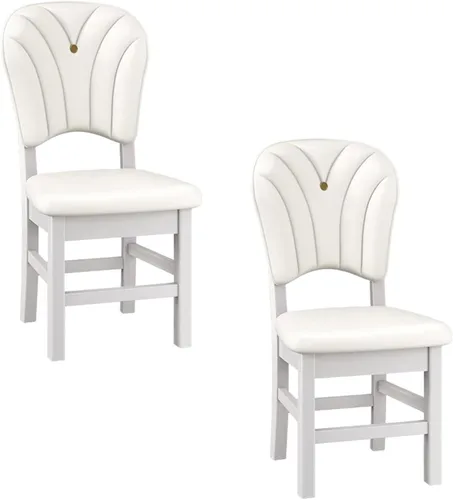 Miniatura 24 de Upholstered Leather Dining Room Chairs, Dining Chairs Set Kitchen Chair with Solid Wood Legs, Dining Room Side Chair for Bedroom, Vanity, Living