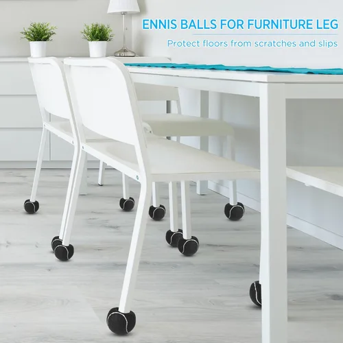 Miniatura 7 de Macarrie 250 pelotas de tenis precortadas para sillas, sillas de pelota de tenis, cubiertas de pies, pelotas para patas de muebles, para aula, Negro