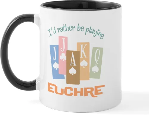 Miniatura 94 de CafePress Euchre Champ Mugs Taza de café de cerámica de 11 oz (11.0 fl oz)