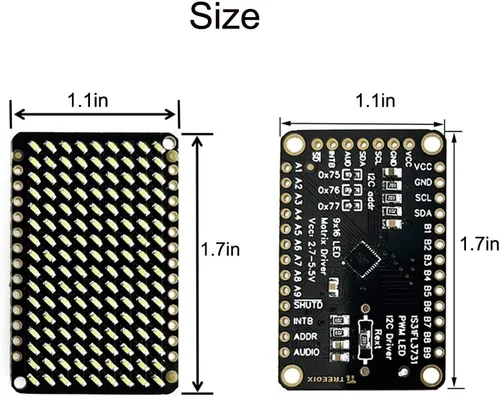 Miniatura 2 de Treedix PWM LED Matrix Driver IS31FL3731 y 9x16 Grid LEDs para Arduino DIY Kits (blanco)