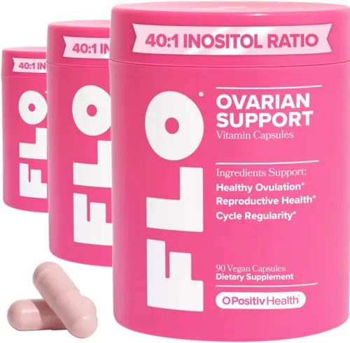 Miniatura 7 de O Positiv FLO Apoyo a la salud ovárica - Equilibrio hormonal para mujeres, suplemento con DIM, Myo y D-Chiro inositol, ácido fólico - Apoya