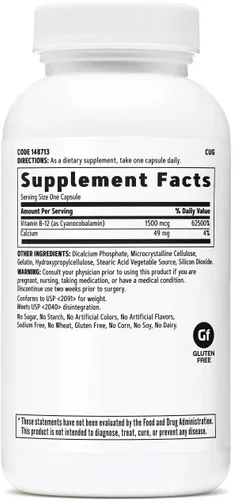 Miniatura 2 de GNC Vitamina B-12 1500mcg, apoya la producción de energía, 90 cápsulas