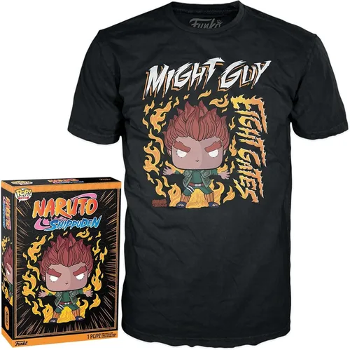 Funko Camiseta en caja Naruto - 8 Gates Guy - Grande - (L) - Camiseta - Ropa - Idea de regalo - Camiseta de manga corta para adultos, unisex,